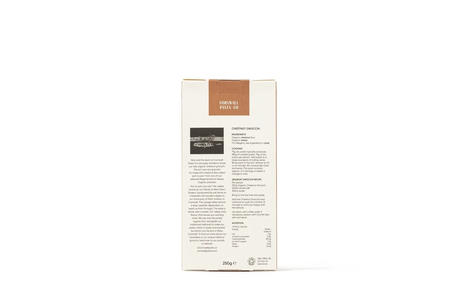 Chestnut Gnocchi - Cornwall Pasta Co - 250g - Image 2