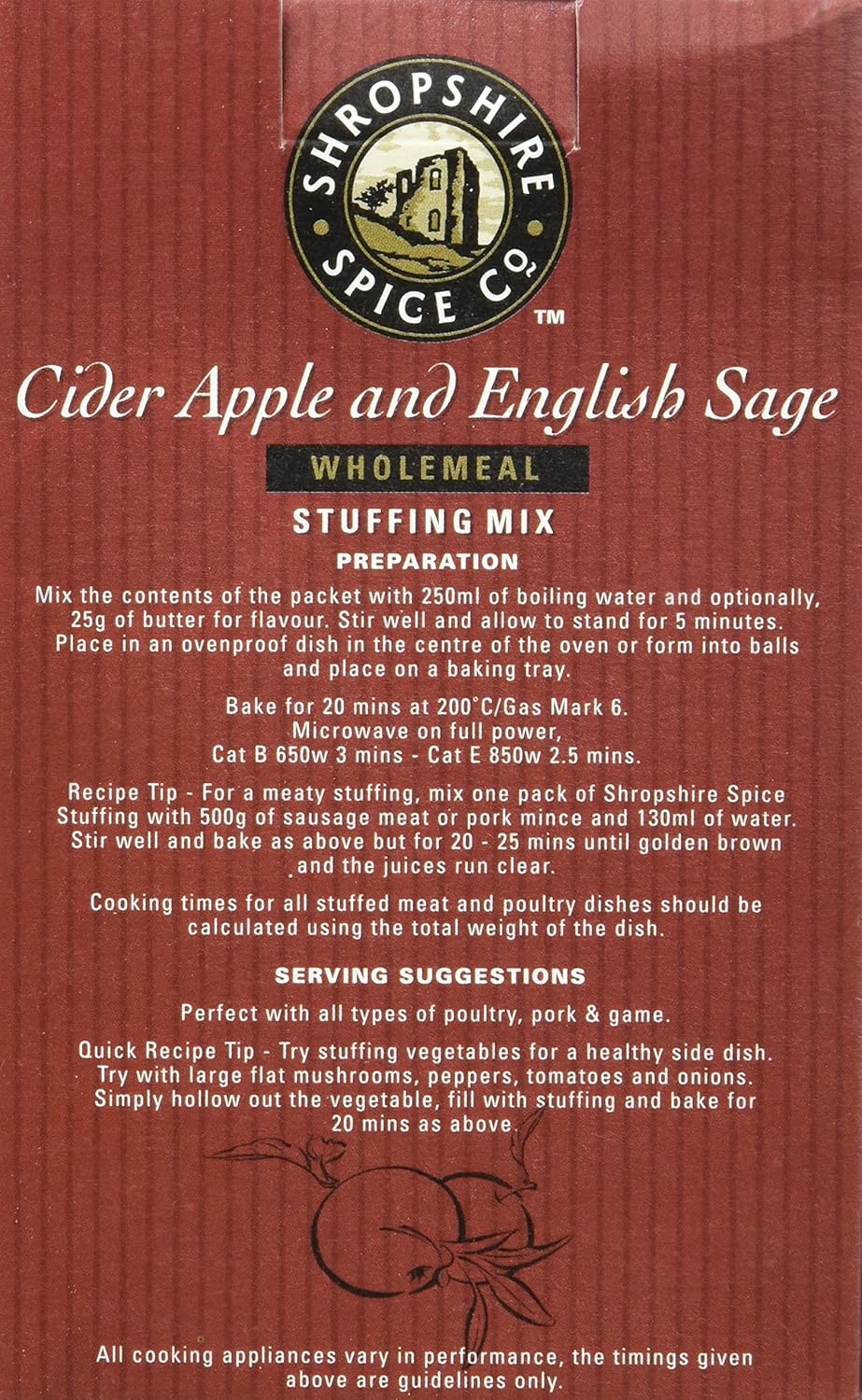 Cider Apple & English Sage Wholemeal Stuffing - Shropshire Spice - 150g - Image 2