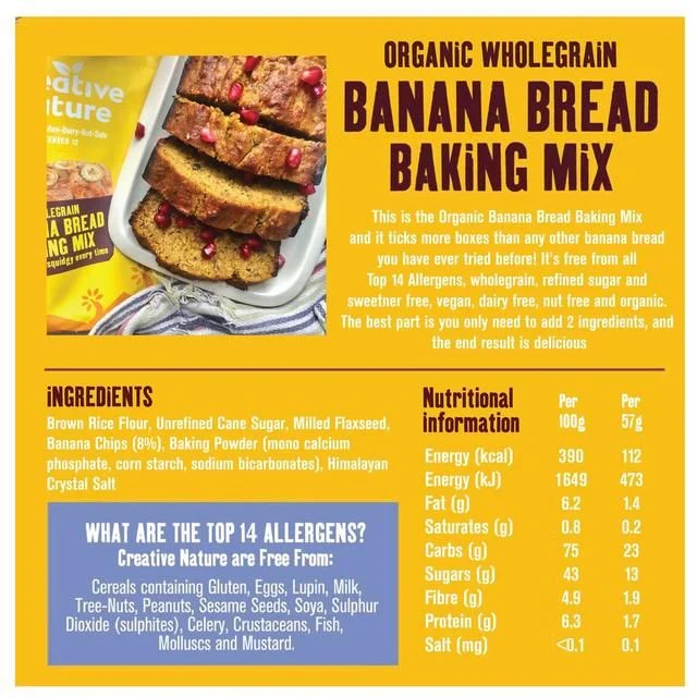 Organic Banana Bread Mix - Creative Nature - 250g - Image 3