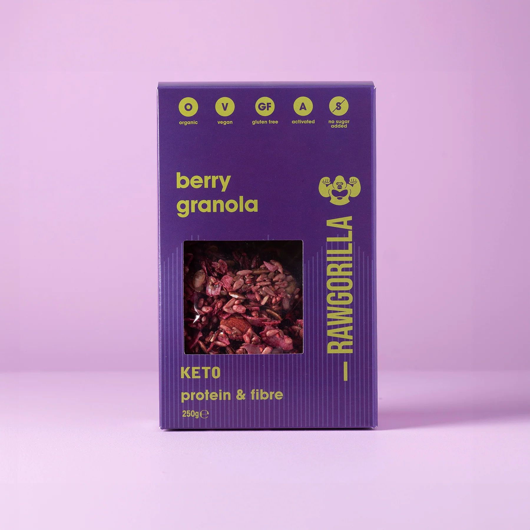 Organic Berry Granola Cereal Keto - 250g - RAWGORILLA - Image 3