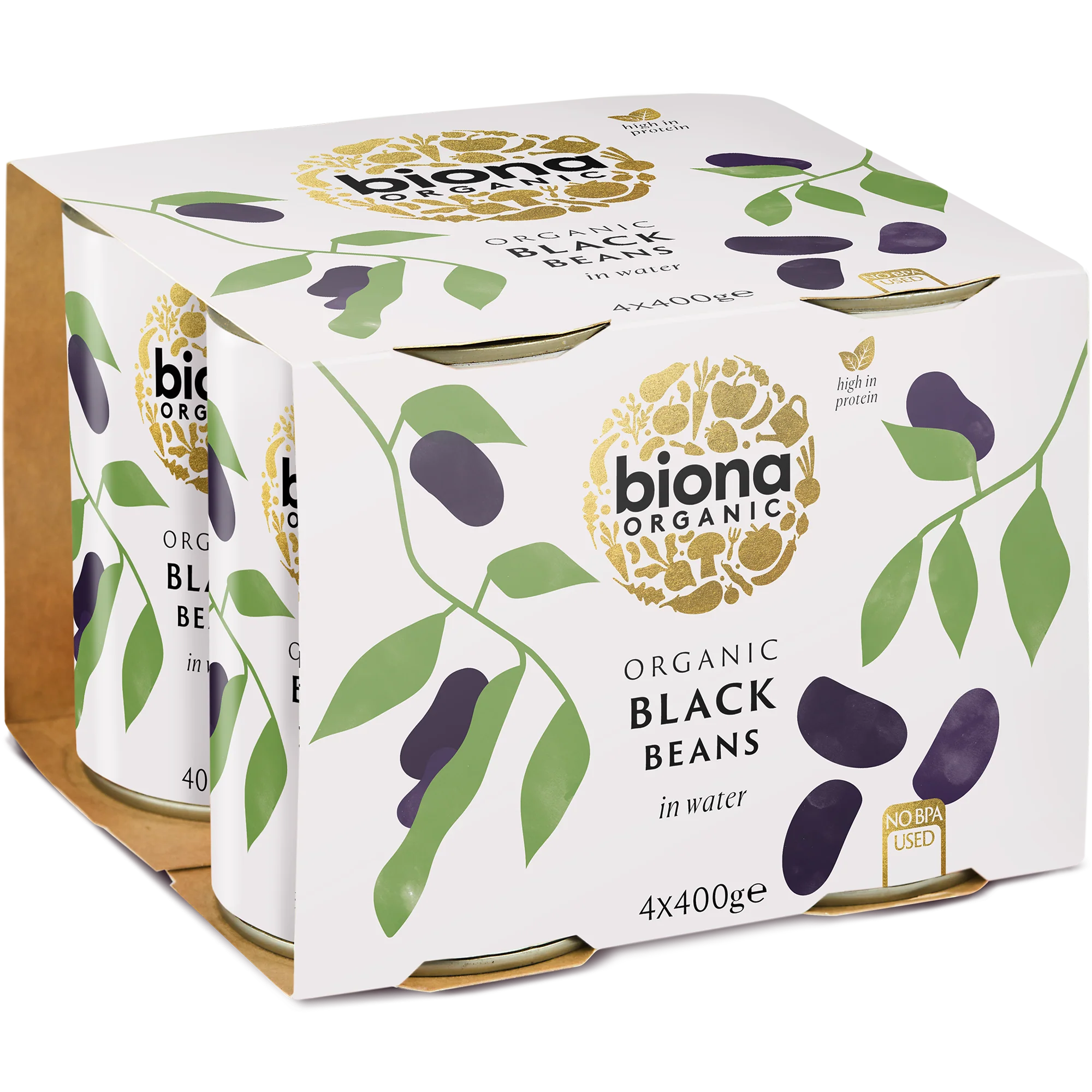 Organic Black Beans 4 PACK - 400g - Biona
