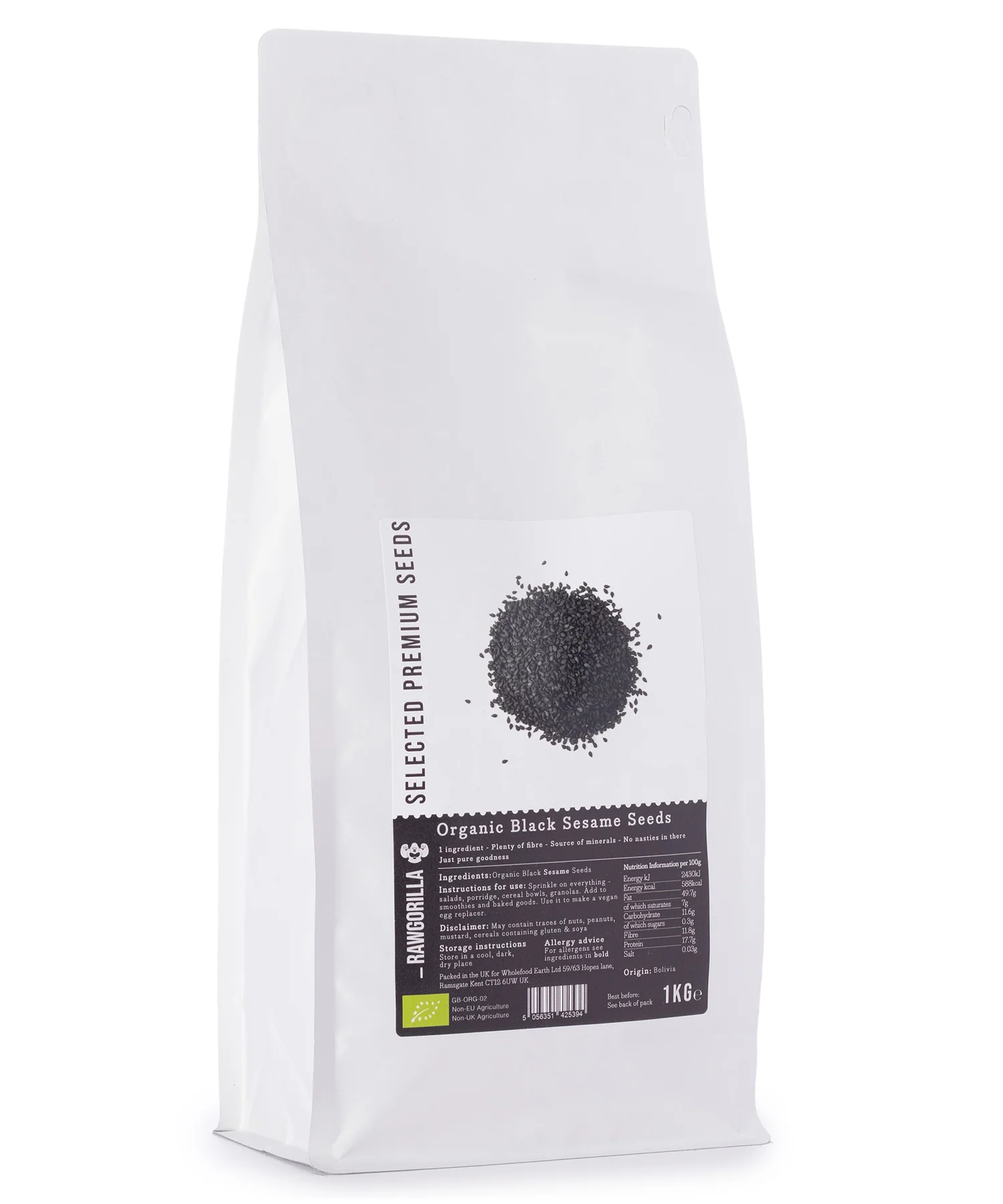 Organic Black Sesame Seeds - RAWGORILLA - 1kg - Image 3