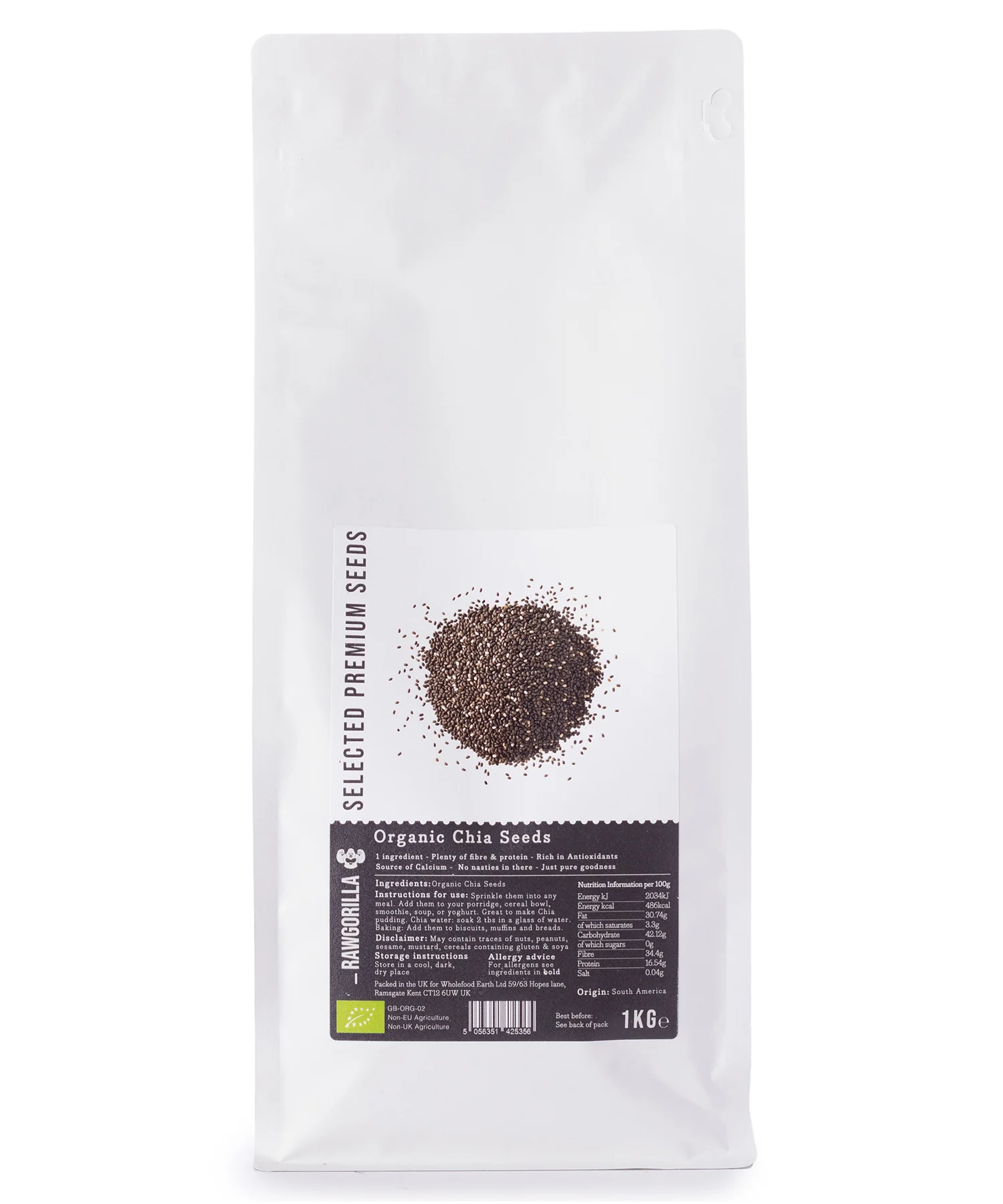 Organic Chia Seeds - RAWGORILLA - 1kg - Image 2