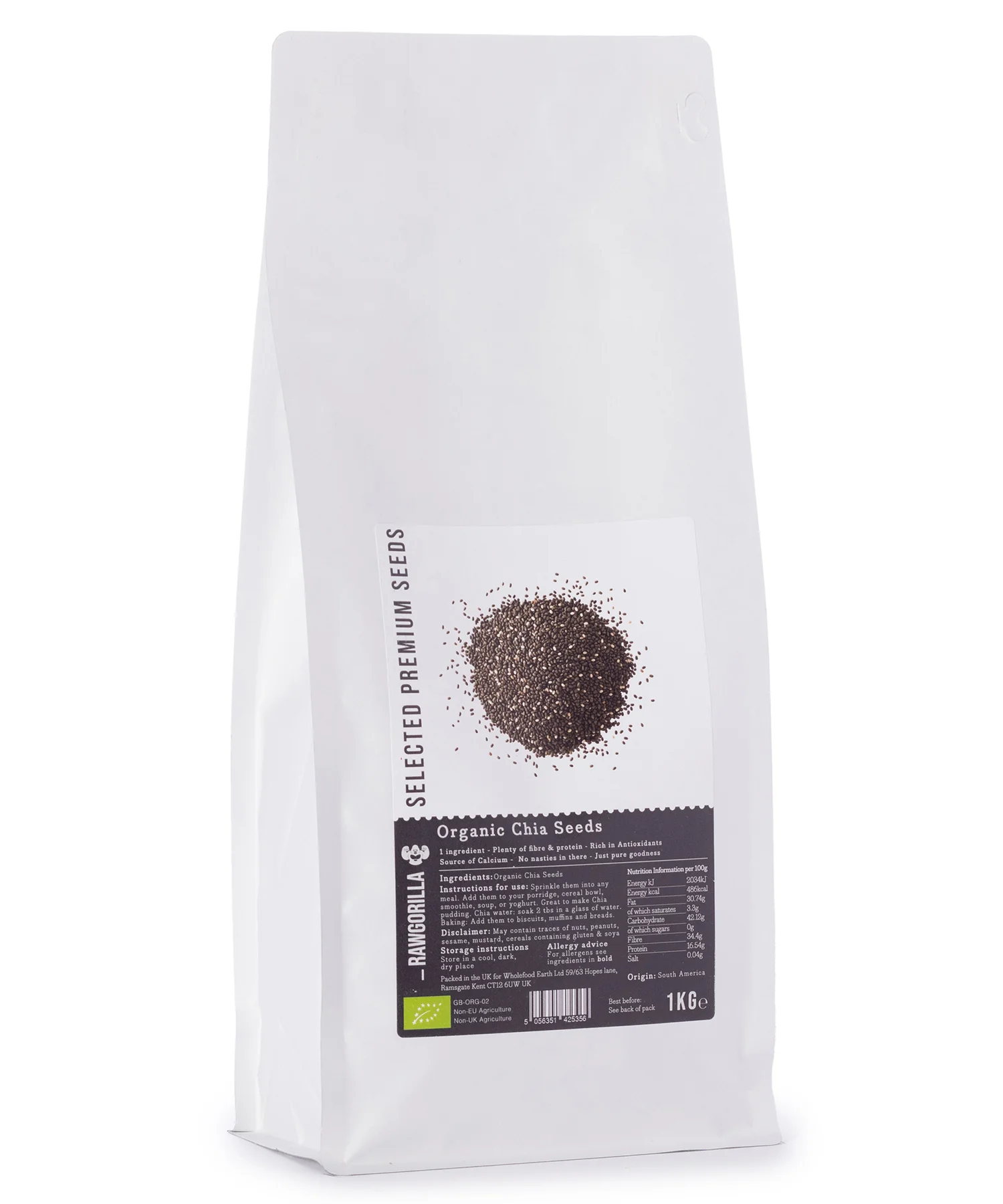 Organic Chia Seeds - RAWGORILLA - 1kg - Image 3