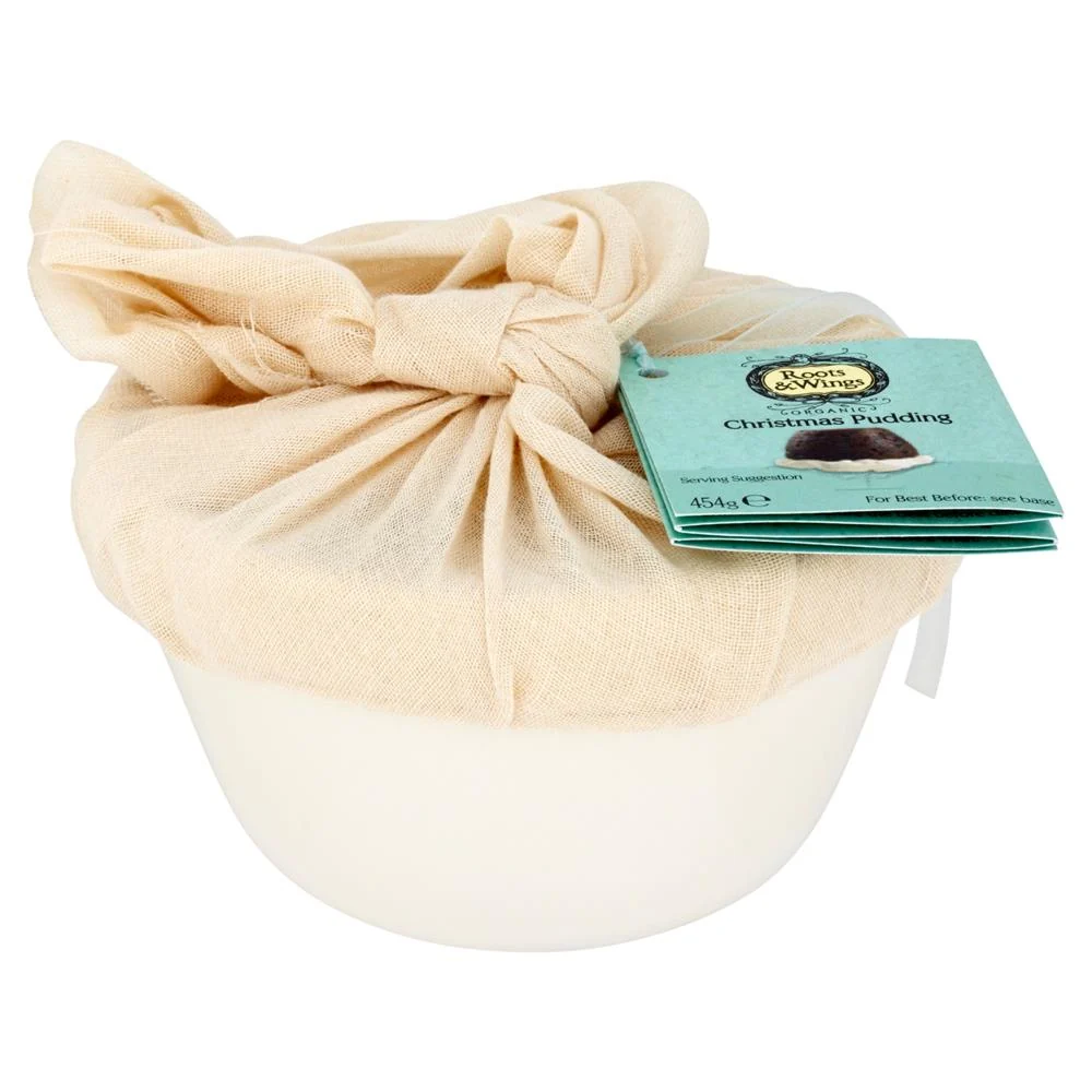 Organic Christmas Pudding in Ceramic Bowl - Roots and Wings - 454g