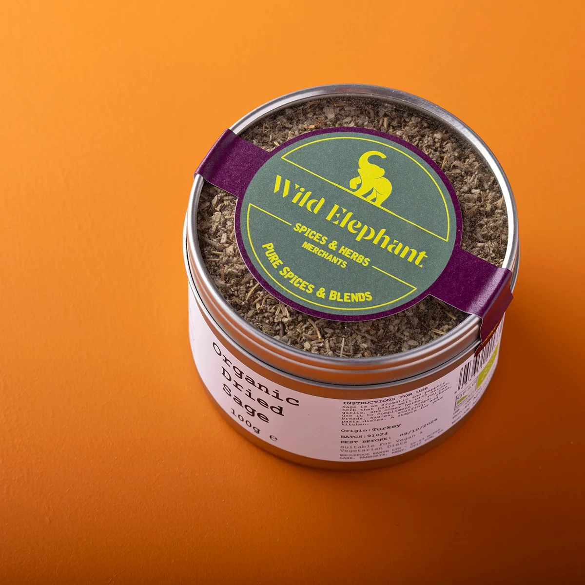 Organic Dried Sage - Wild Elephant - 100g - Image 2