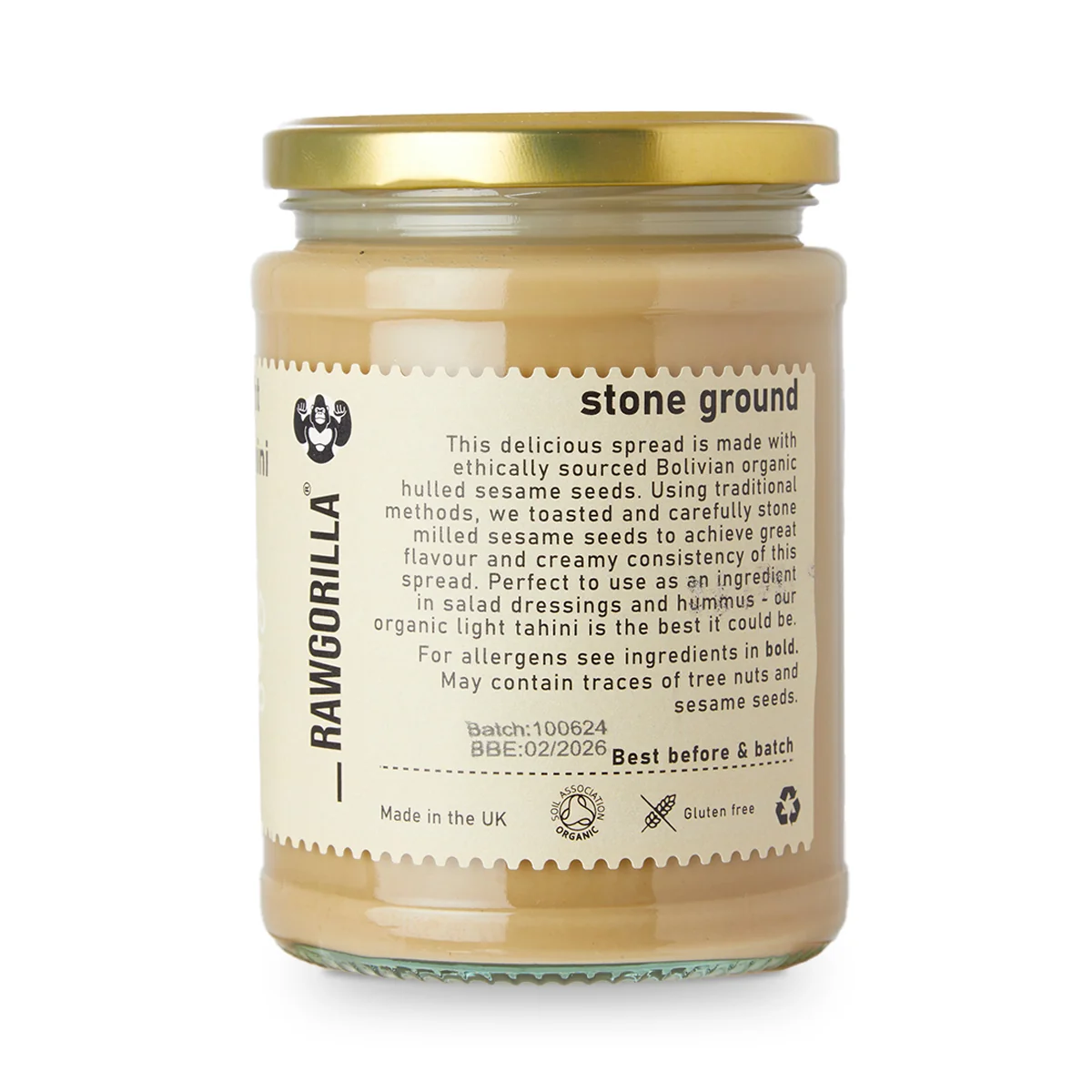 Organic Light Sesame Tahini - RAWGORILLA - Image 2