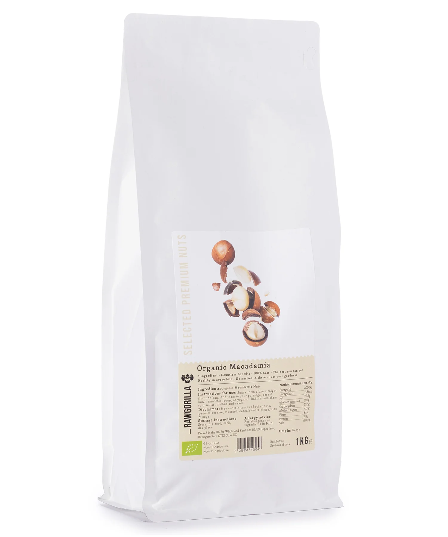 Organic Macadamia Nuts - RAWGORILLA - 1kg - Image 3
