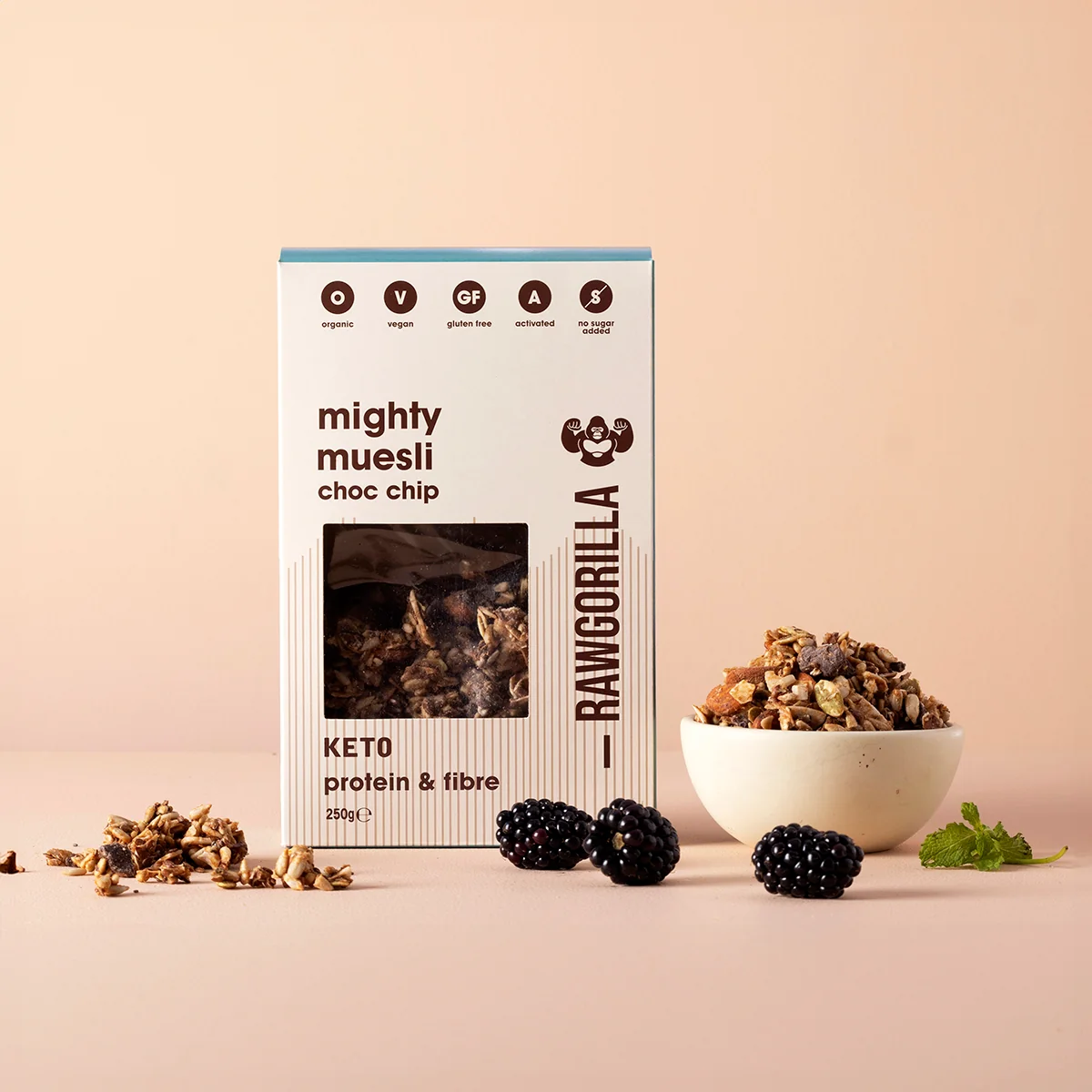 Organic Mighty Muesli Chocolate Chip Keto - 250g - RAWGORILLA - Image 5