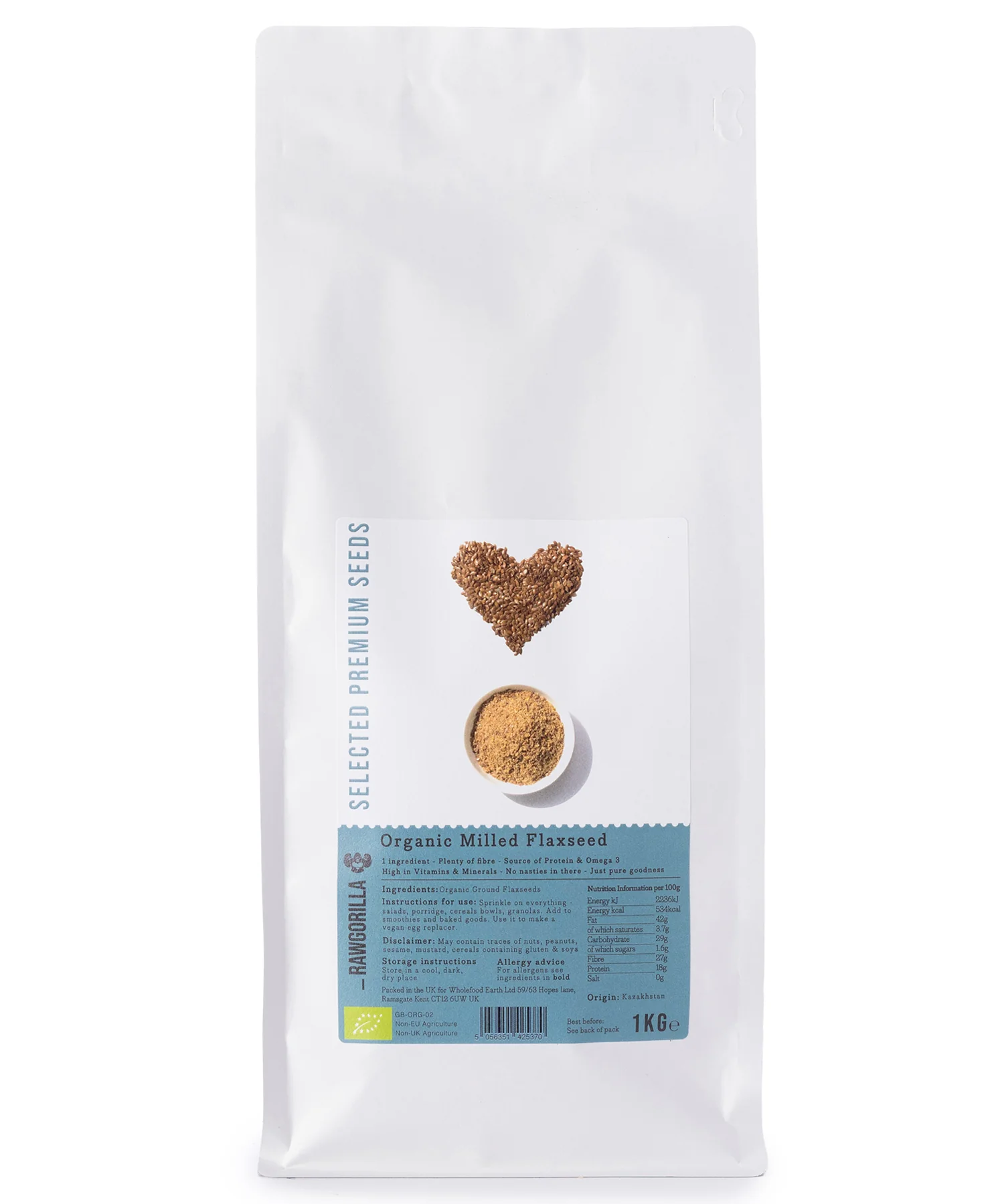 Organic Milled Flaxseeds - RAWGORILLA - 1kg - Image 2
