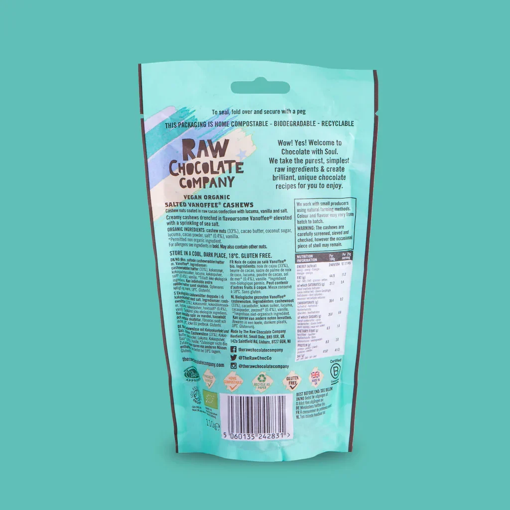 Organic Salted Vanoffee Cashews - 100g - Raw Chocolate Company - Image 4