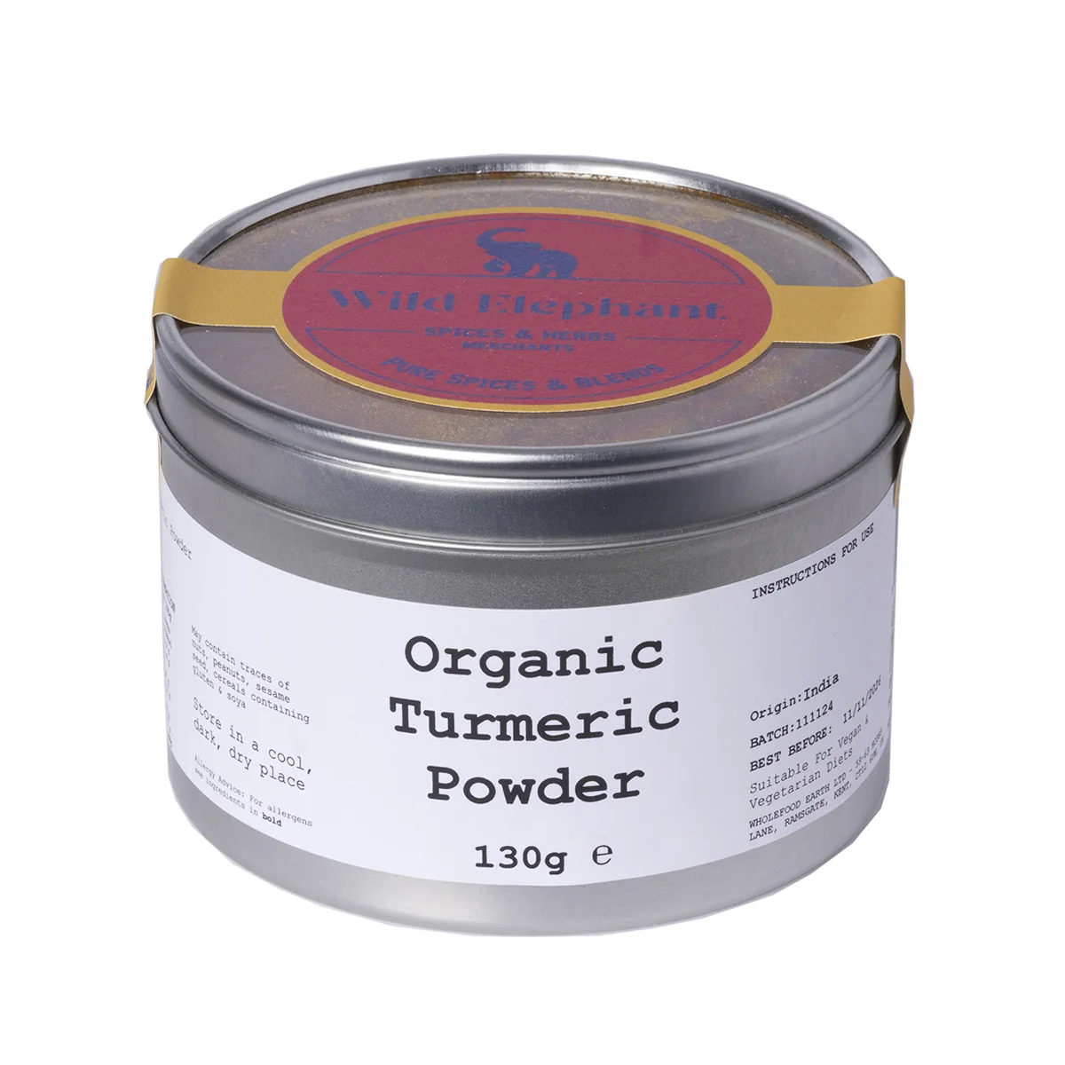 Organic Turmeric Powder - Wild Elephant - 130g