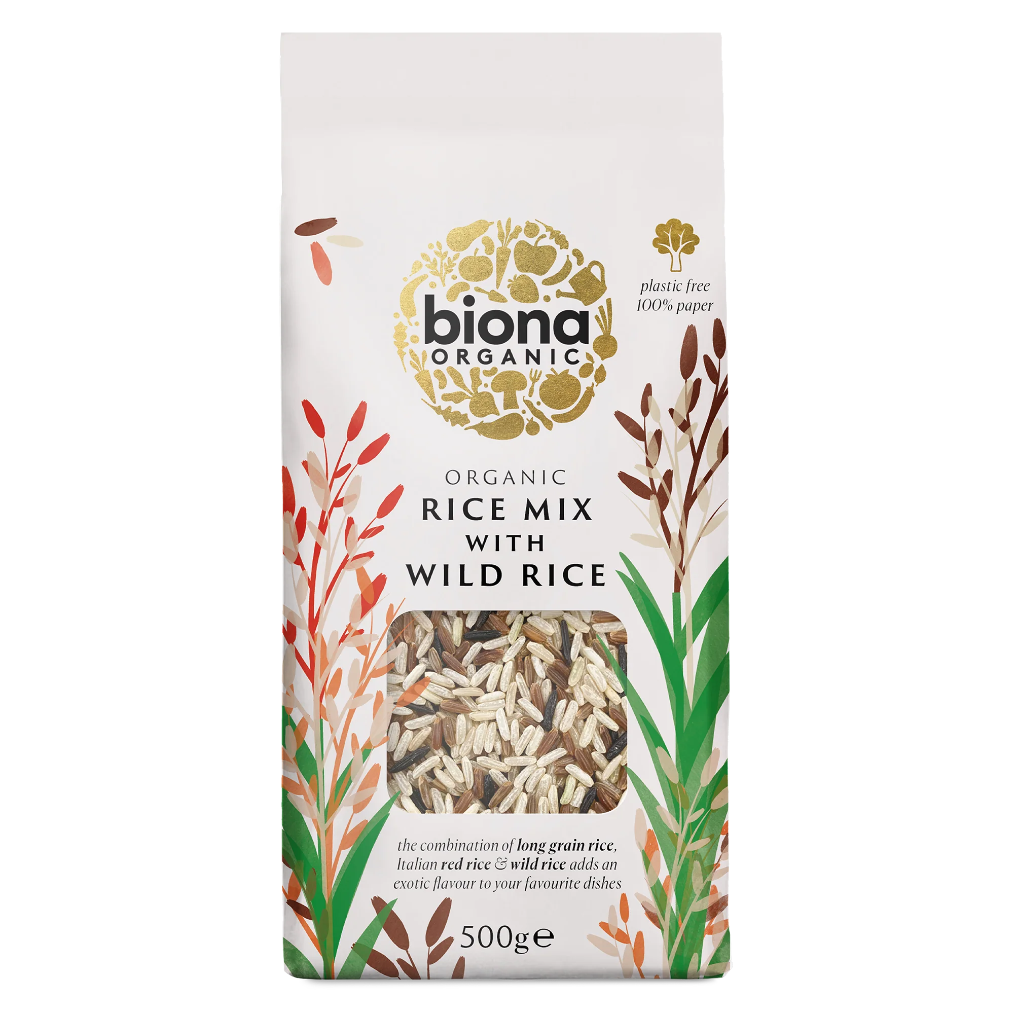 Organic Wild Rice Mix (Brown,Red and Wild rice) - 500g - Biona