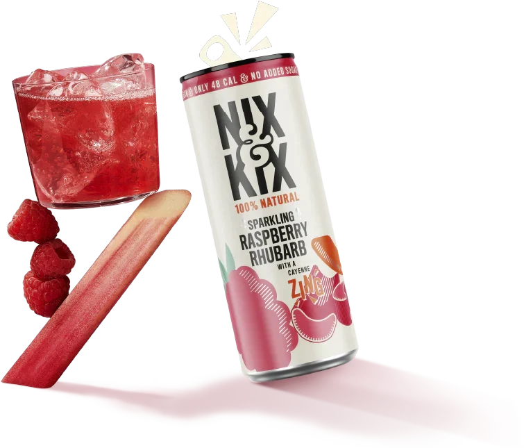 Sparkling Raspberry & Rhubarb - Nix & Kix - 250ml - Image 2