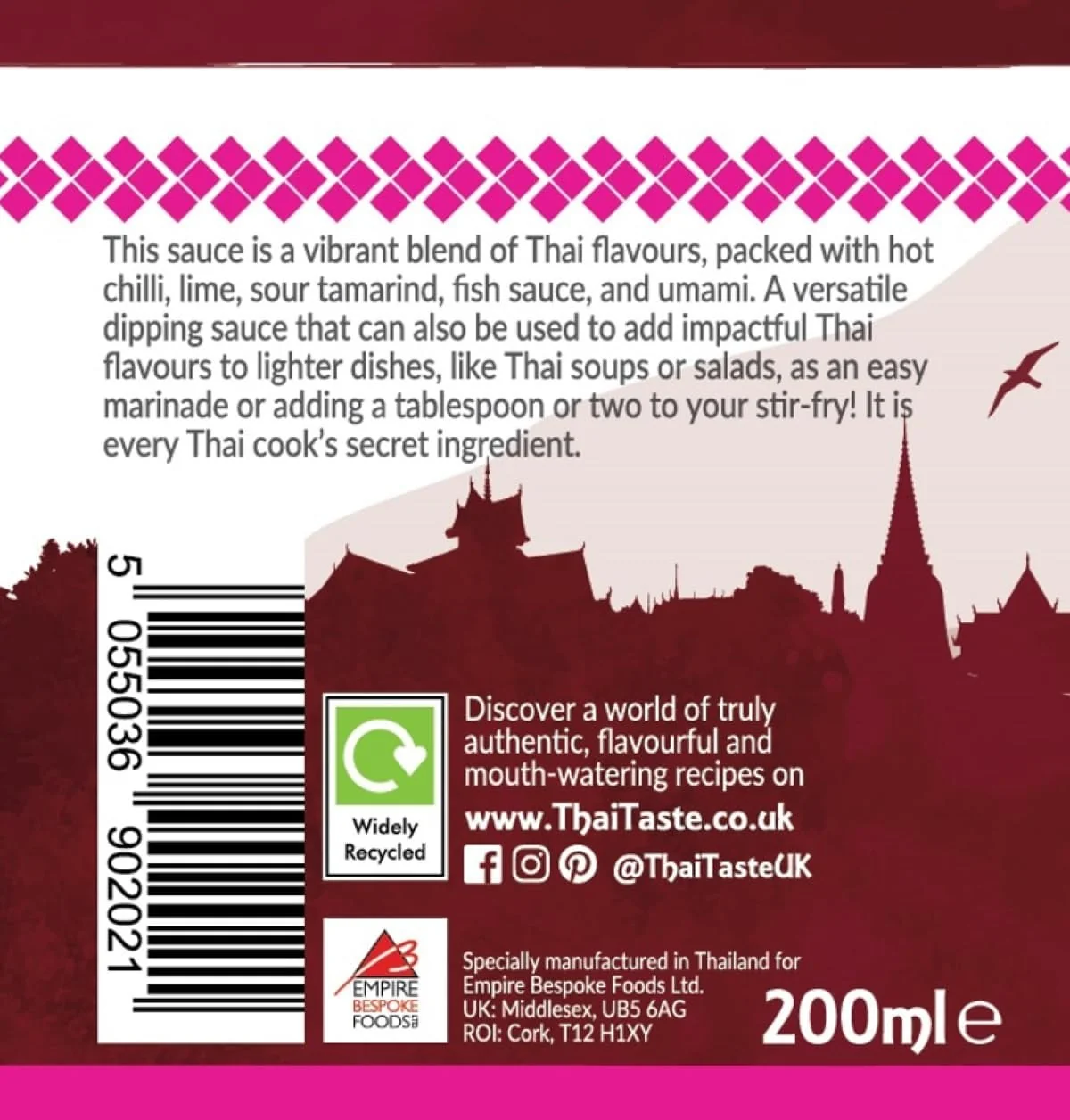 Thai Chilli & Tamarind Sauce - Thai Taste - 200ml - Image 2