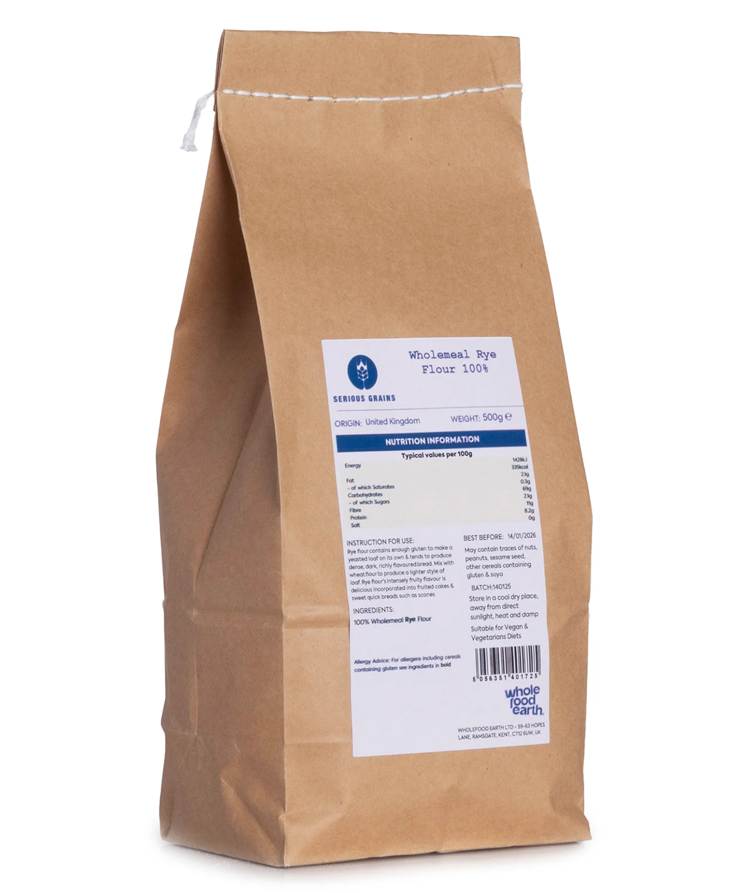 Wholemeal Rye Flour (Stoneground) 100% - Serious Grains - Image 3