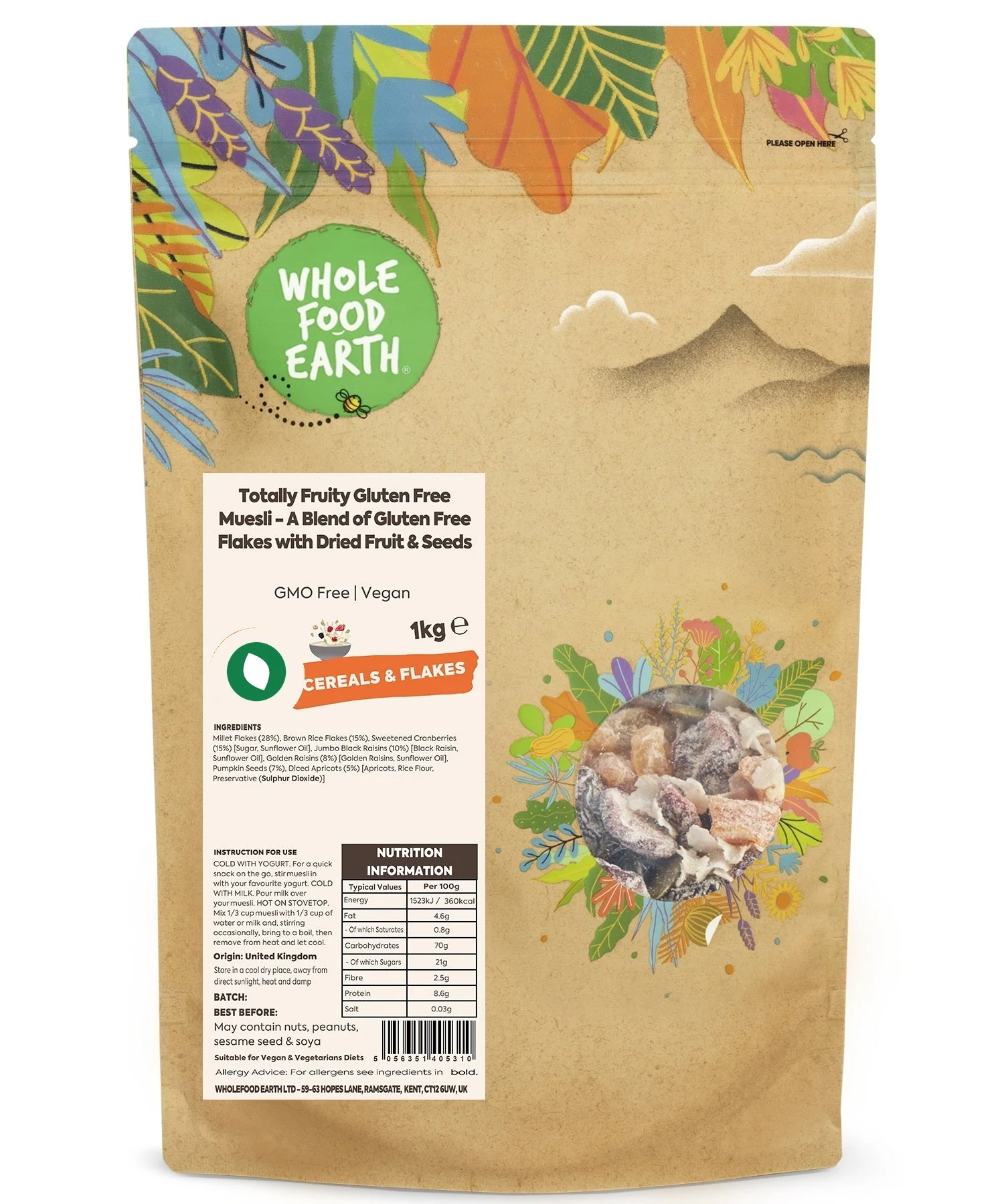 Totally Fruity Gluten Free Muesli - A Blend of Gluten Free Flakes with Dried Fruit & Seeds - Image 5